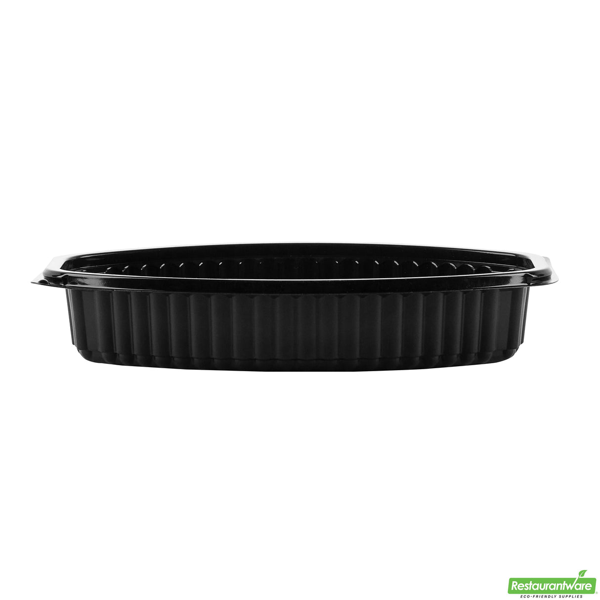 Containers, Food, RW Base 16 Ounce, Microwavable Plastic, Black, 8 x 5.50 x 2.25 Inch, Oval, Includes Clear Lid,2 - 50 COUNT