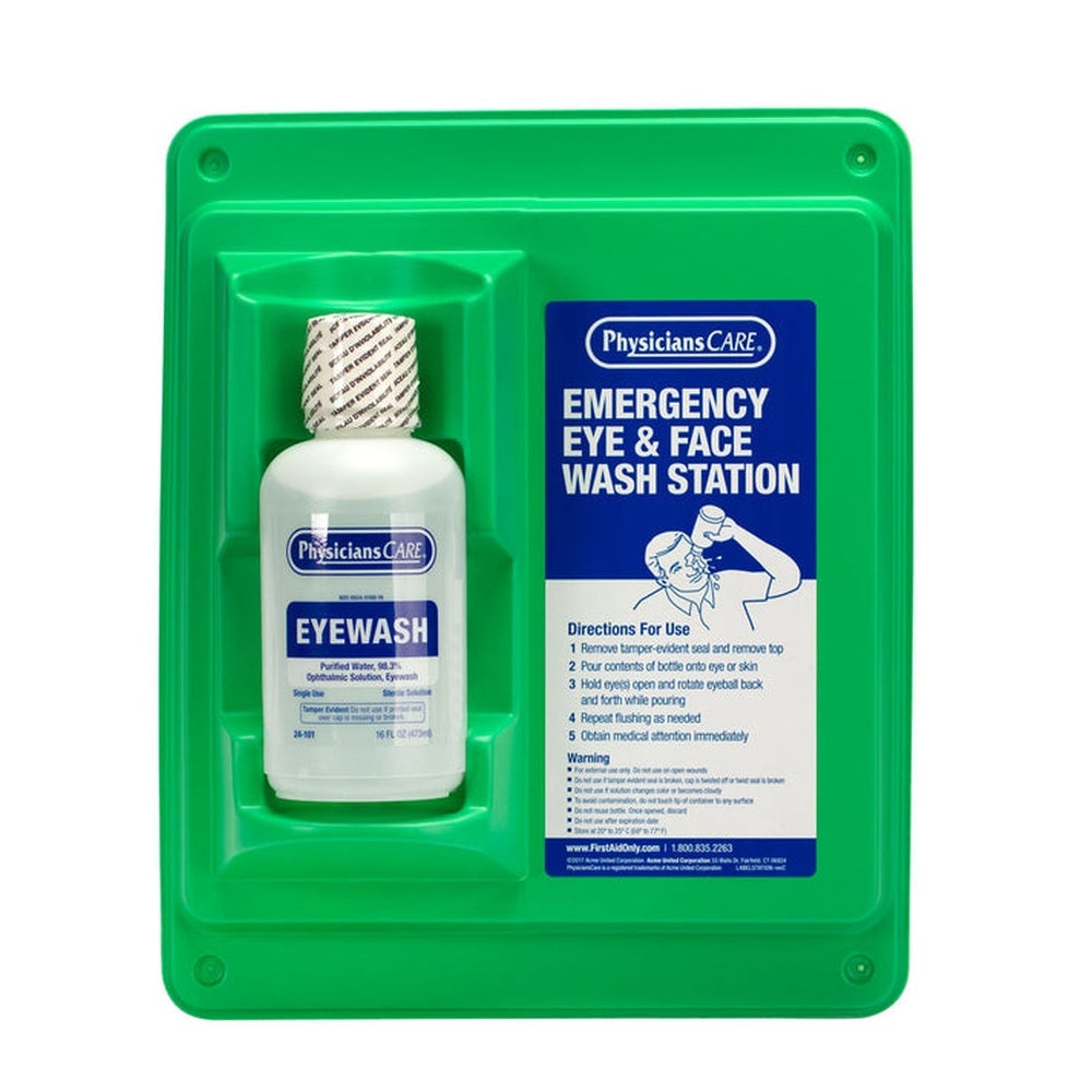 Stations, Eyewash, 1 Bottle, Screw Caps,6 - 16 FLUID