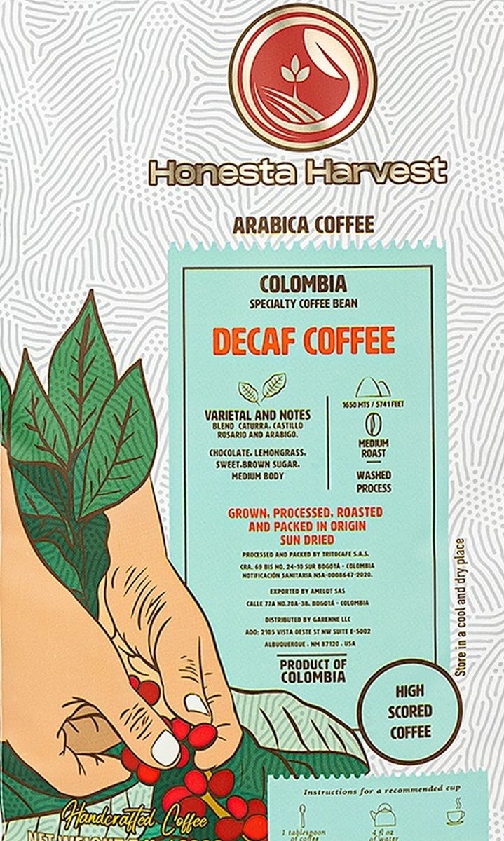 Coffee, Whole Bean, Medium Roast, Decaffeinated, Retail Bag,6 - 12 OUNCE