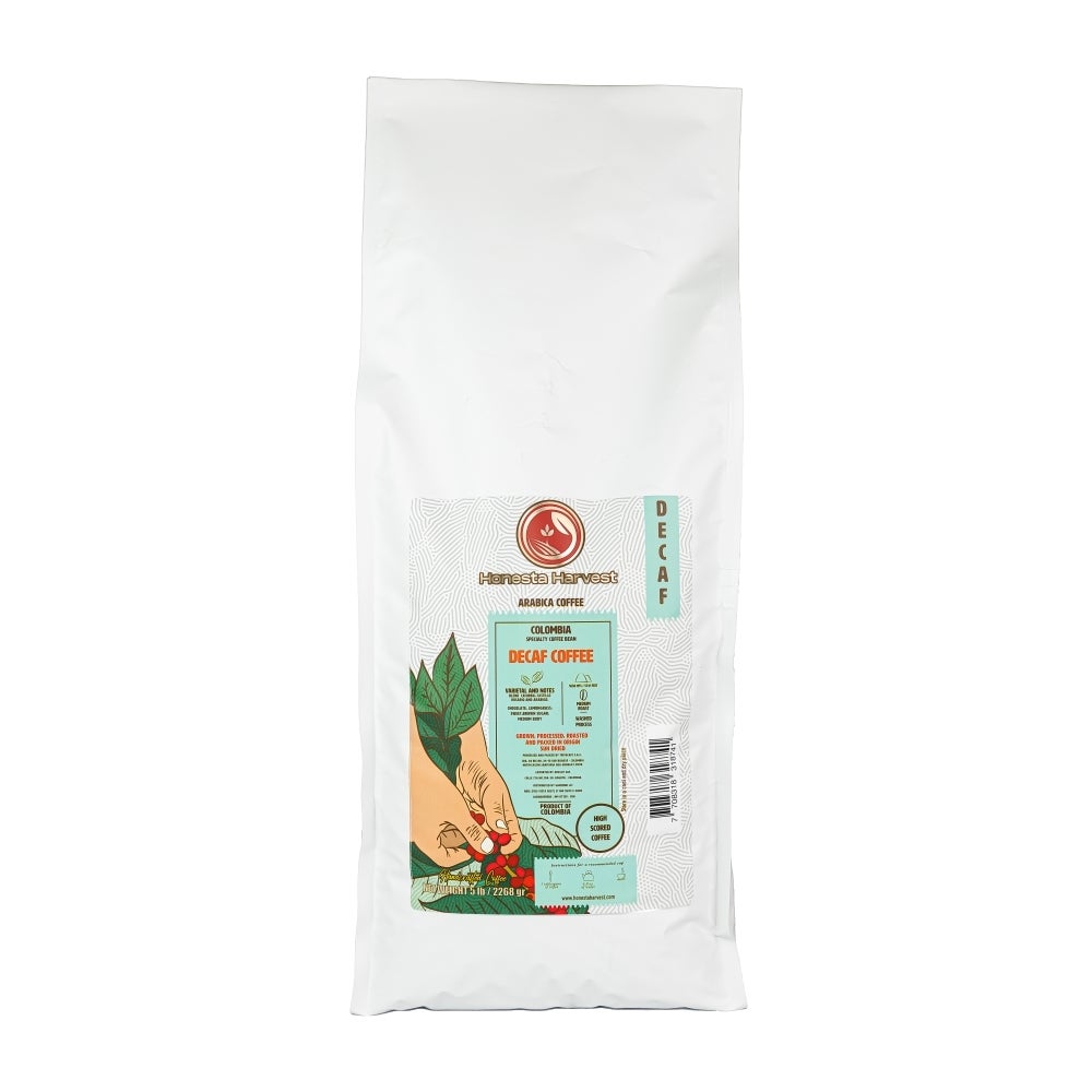 Coffee, Whole Bean, Medium Roast, Decaffeinated,2 - 5 POUND