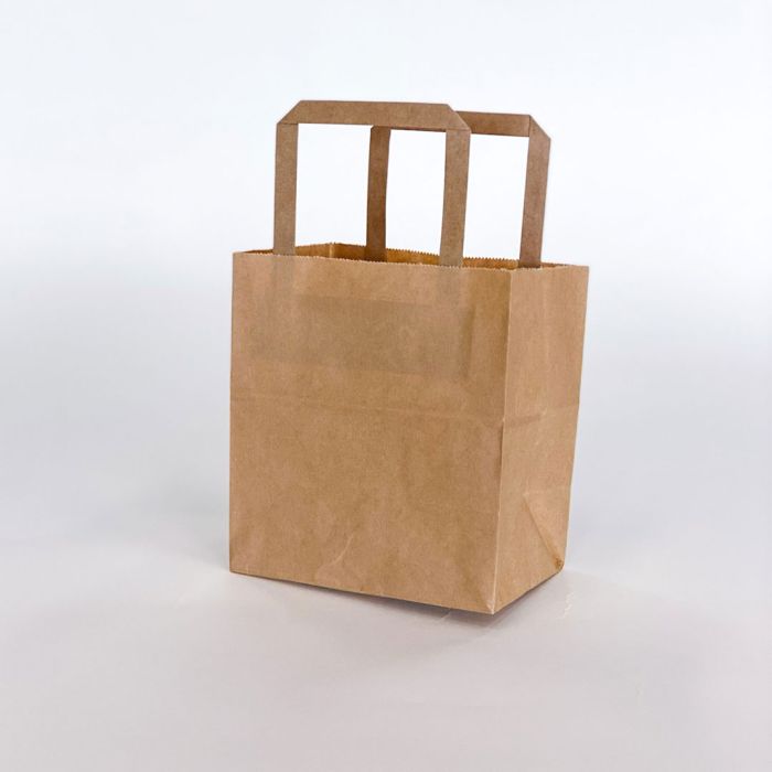 Bags, Eighth-Peck, Paper, Natural, Plain, Double Handle, Junior,500 - 1 EACH
