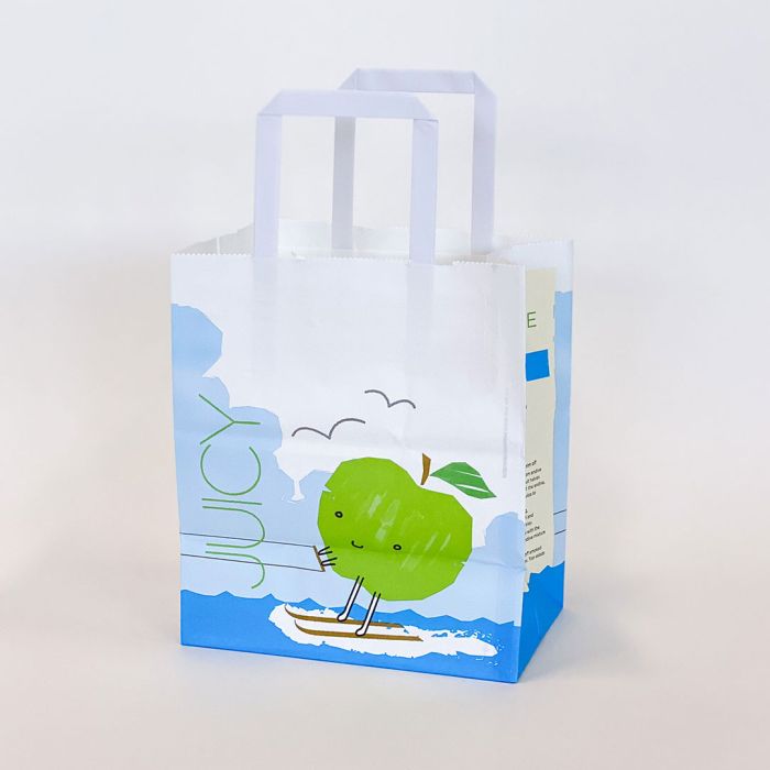 Bags, Half-Peck, Paper, Green Apple Design, Double Handle,500 - 1 EACH