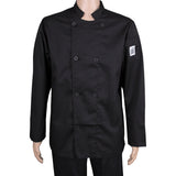 Jacket, Chef, Long-Sleeve, Basic, Black, Medium, Poly/Cotton Blend,1 - 1 EACH