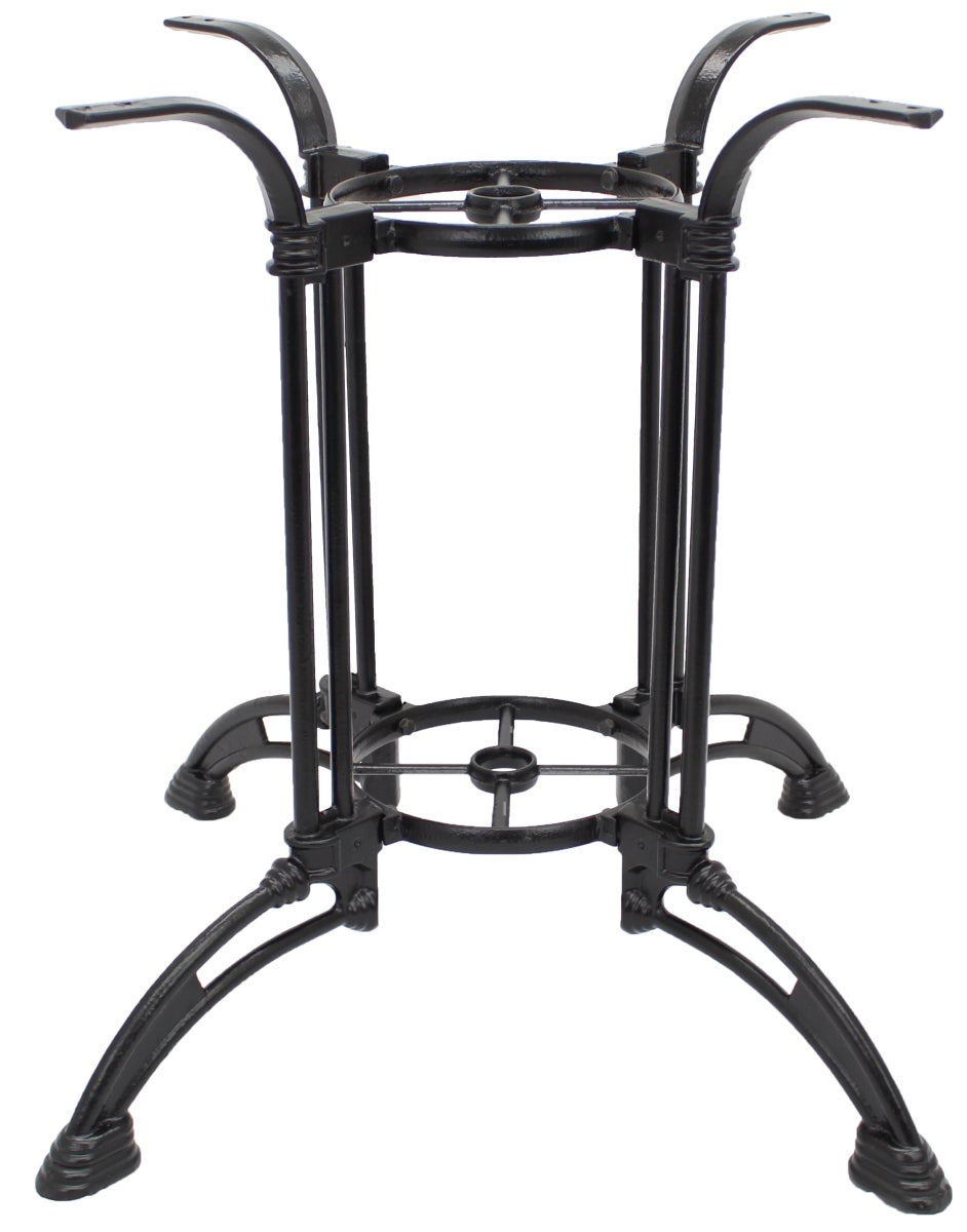 Table Base, 24 Inch, Dining Height, Matte, Black, Ornate, with Umbrella Hole,1 - 1 COUNT
