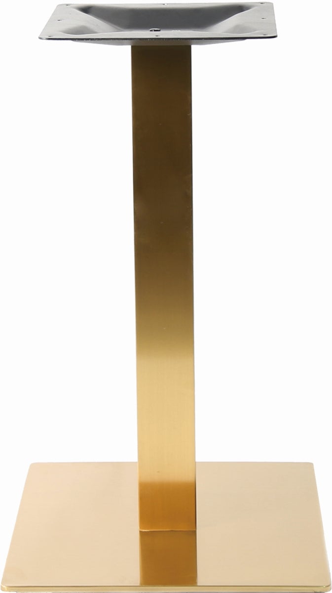 Table Base, 23 Inch, Bar Height, Gold, Stainless Steel, Square,2 - 1 COUNT