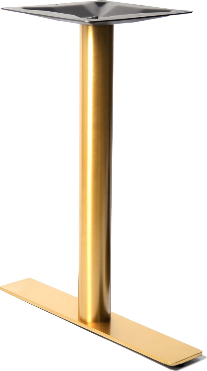 Table Base, 4 x 24 Inch, Bar Height, Gold, Stainless Steel,2 - 1 COUNT