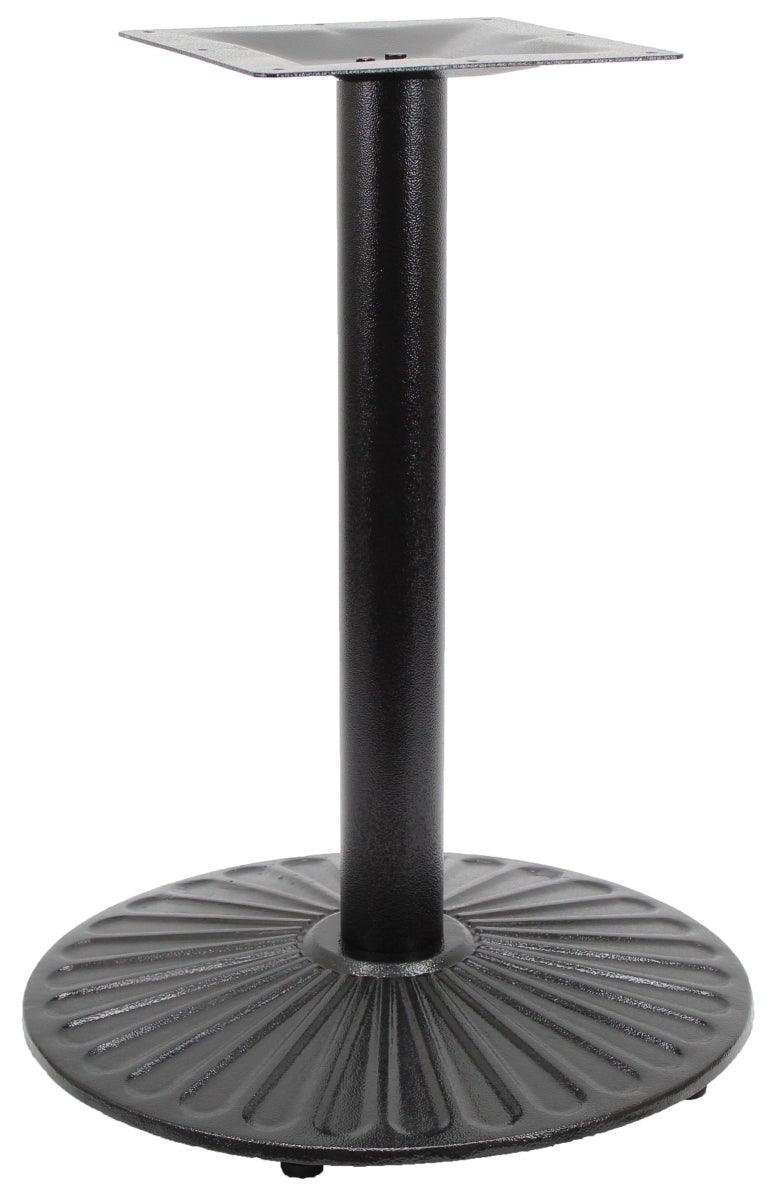 Table Base, 22 Inch, Bar Height, Semi-Gloss, Black, Sun Beam Design, Round,2 - 1 COUNT
