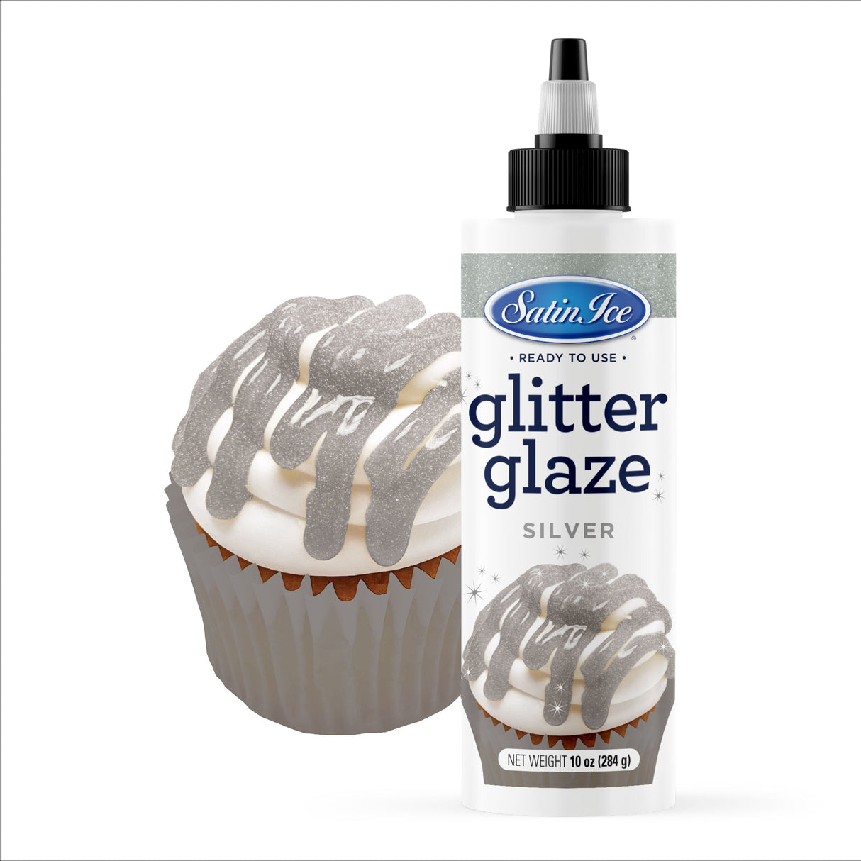 Glitter Glaze, Silver,3 - 10 OUNCE