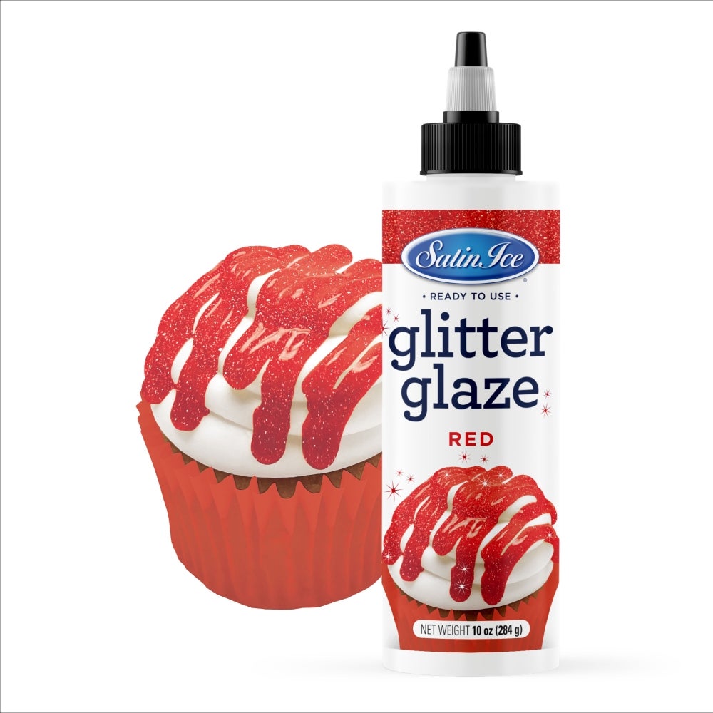 Glitter Glaze, Red,3 - 10 OUNCE