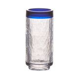 Glasses, Shot, 2 Ounce, Clear, Blue Rim, Textured, 3.50 x 1.60 Inch, 1 Each,48 - 1 COUNT