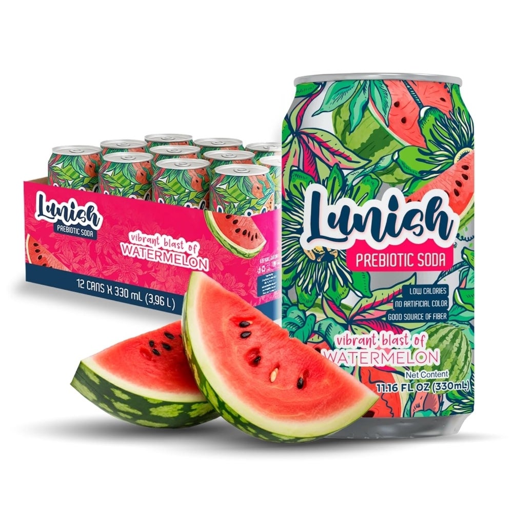 Soft Drink, Prebiotic, Watermelon, Single-Serve Can, 330 Milliliter,6 - 4 COUNT