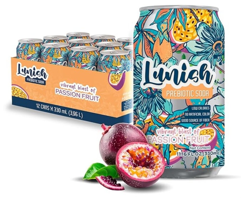 Soft Drink, Prebiotic, Passion Fruit, Single-Serve Can,12 - 330 ML