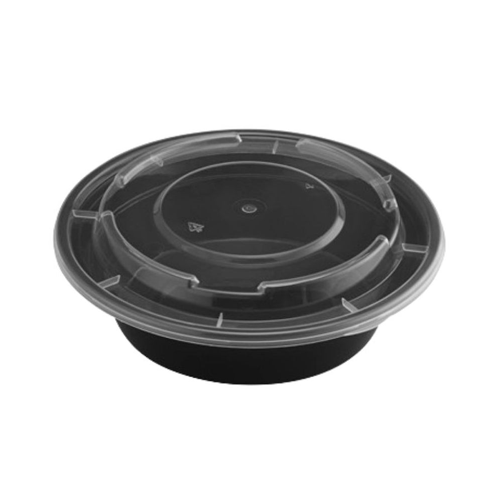 Container, 16 Ounce, Microwaveable Plastic, Round, With Lid,150 - 1 COUNT