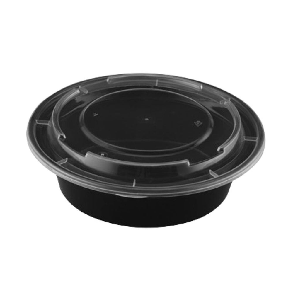 Container, 24 Ounce, Microwaveable Plastic, Round, With Lid,150 - 1 COUNT