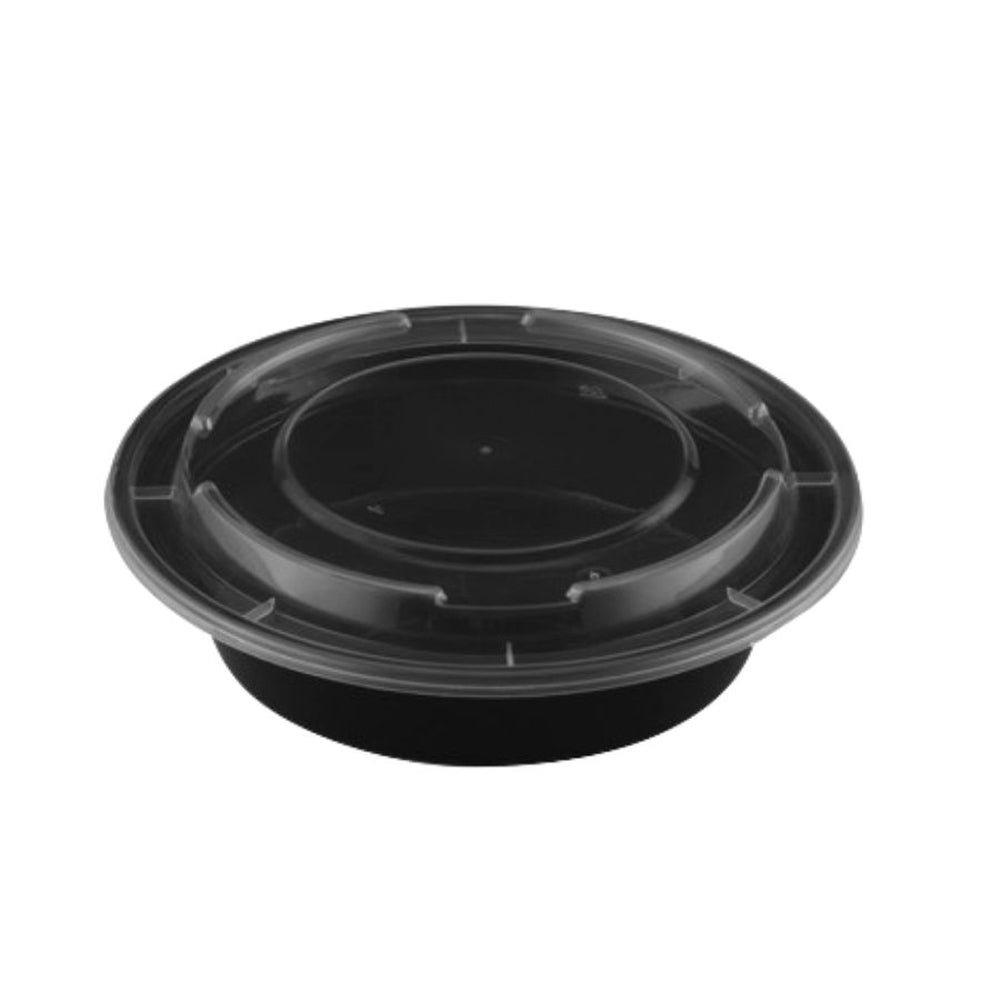 Container, 32 Ounce, Microwaveable Plastic, Round, With Lid,150 - 1 COUNT