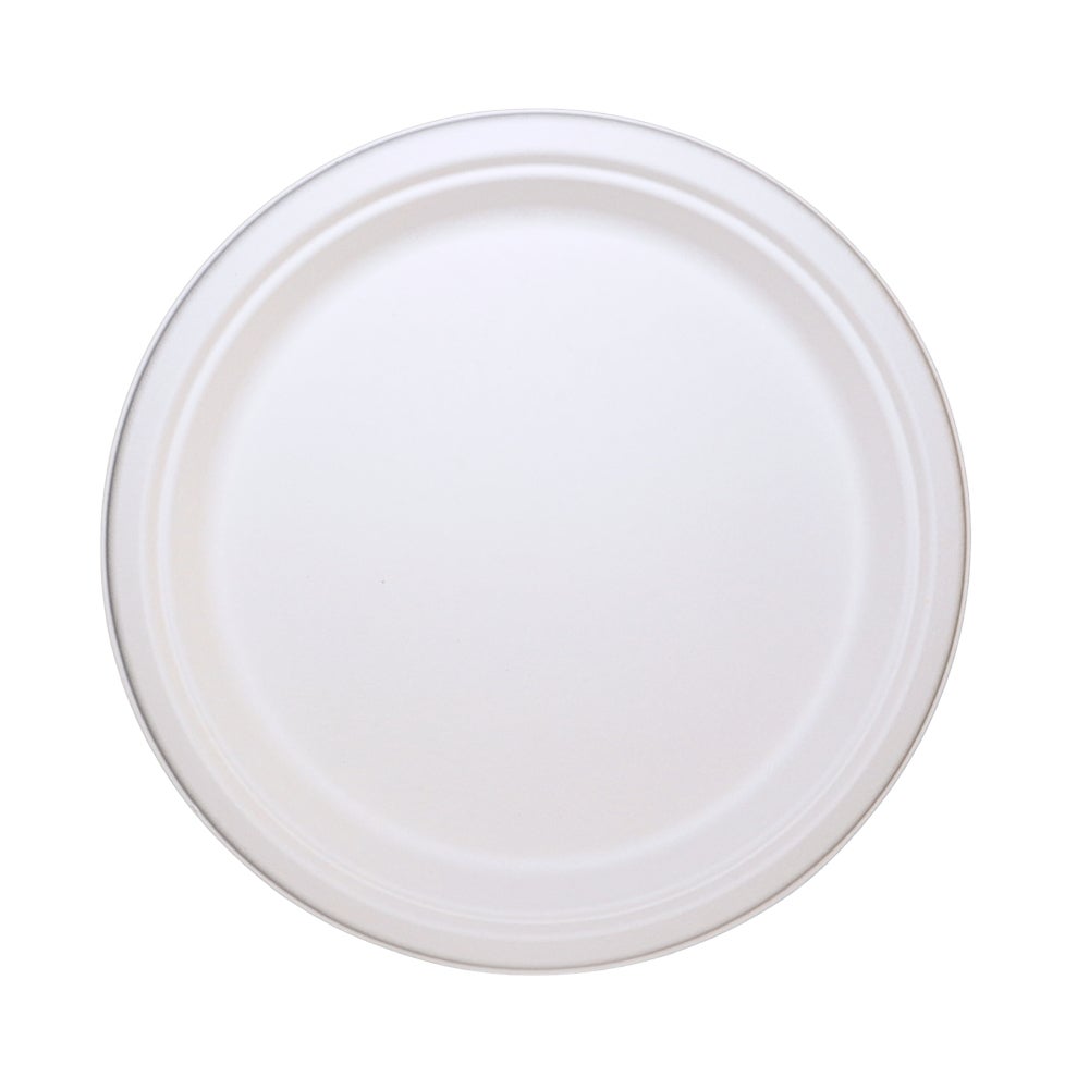 Plates, 10 Inch, Paper, White, Round, Compostable,500 - 1 COUNT