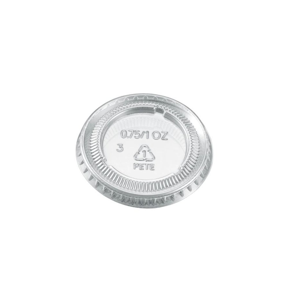 Lids, Flat, Plastic, Clear, PET, For 0.75 & 1 Ounce Portion Cups,2500 - 1 COUNT