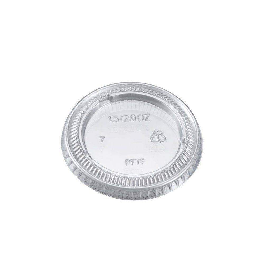 Lids, Flat, Plastic, Clear, PET, For 1.5 & 2 Ounce Portion Cups,2500 - 1 COUNT