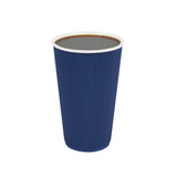 Cups, Coffee, 16 Ounce, Paper, Midnight Blue, Ripple Wall, 3.50 x 3.50 x 5.50 Inch,20 - 25 COUNT