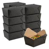 Containers, Take-Out, Bio Tek 98 Ounce, Paper, Black, 8.50 x 6.25 x 3.50 Inch, #4, Rectangular,4 - 50 COUNT