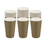 Cups, Coffee, 16 Ounce, Paper, Mocha Pin Check, Spiral Wall, 3.50 x 3.50 x 5.50 Inch,20 - 25 COUNT