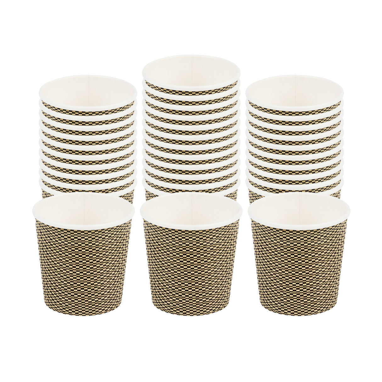 Cups, Coffee, 4 Ounce, Paper, Mocha Pin Check, Spiral Wall, 2.50 x 2.50 x 2.25 Inch,20 - 25 COUNT