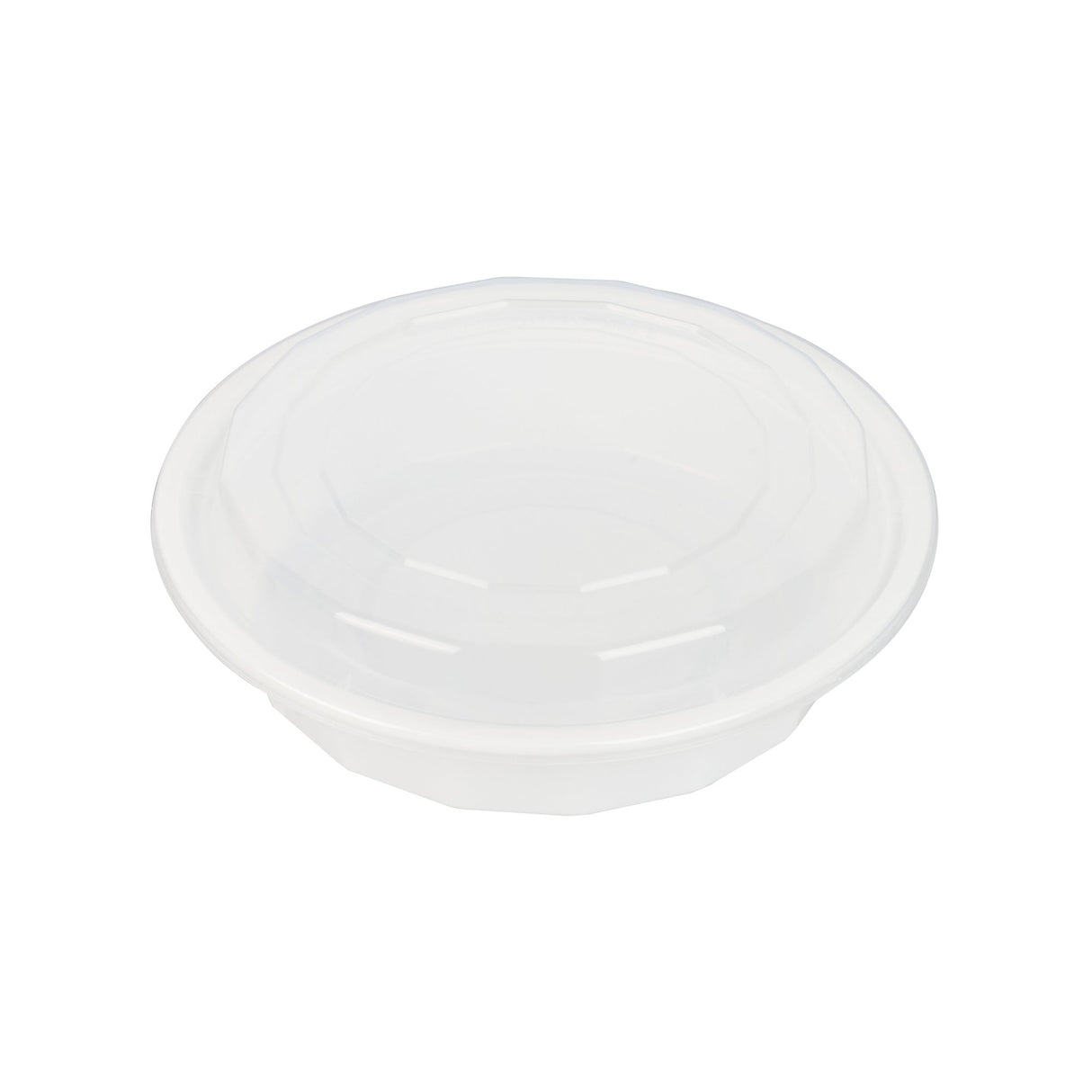 Box, To-Go, Asporto 24 Ounce, Microwavable Plastic, White, Round, 7.25 x 7.25 x 1.50 Inch, includes Clear Lid,50 - 1 EACH