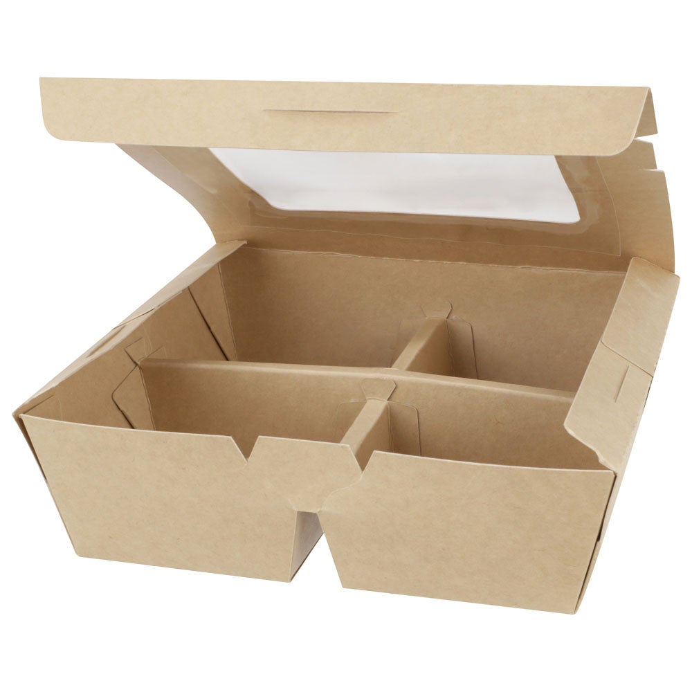Boxes, Window Bakery 4-Compartment, 7 x 7 x 2 Inch,200 - 1 EACH
