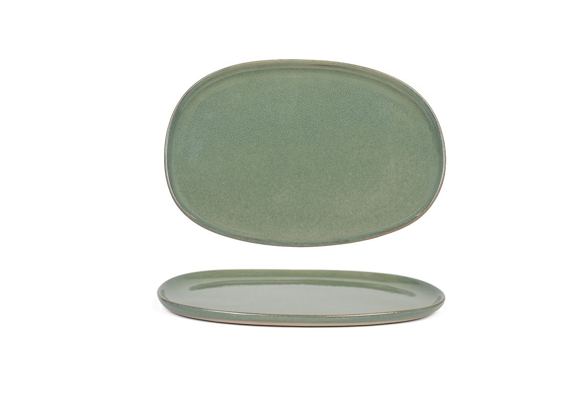 Plates, Coupe, 13 x 9 Inch, Moss, Oval,4 - 1 COUNT