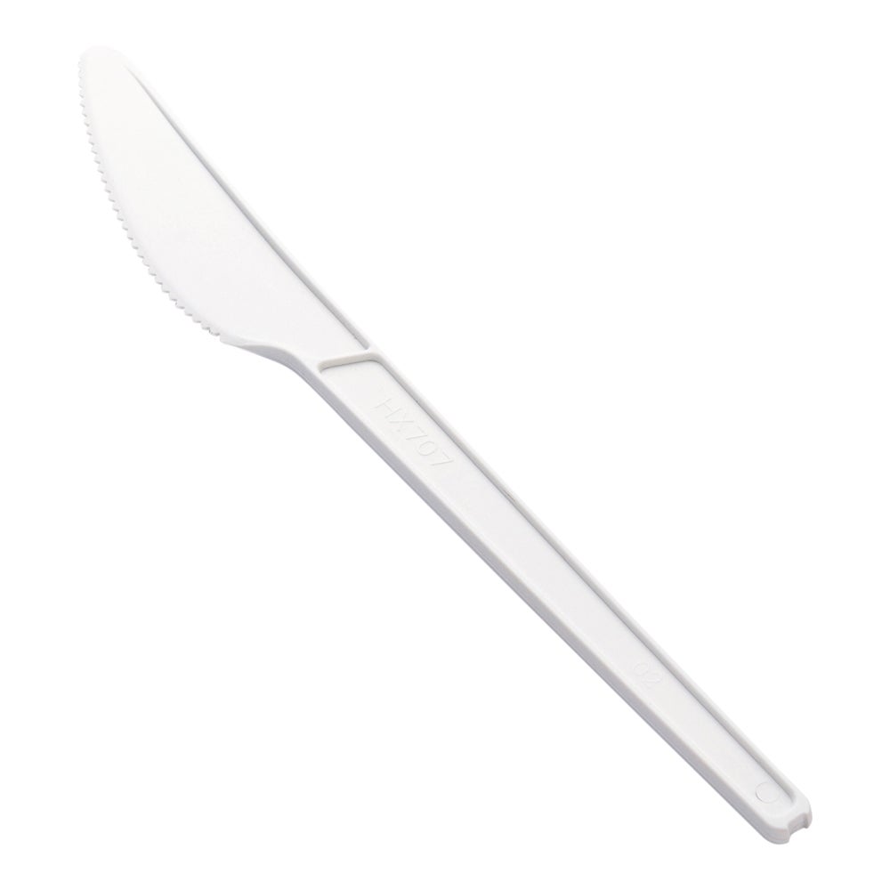 Knives, Plastic, White, 6.5 Inch, Compostable PLA,1 - 50 COUNT