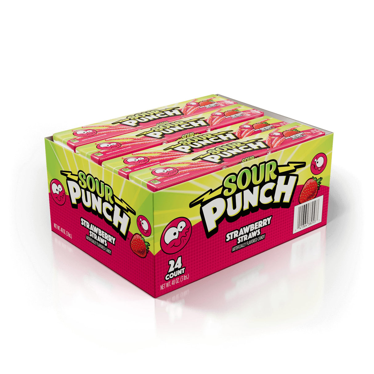 Candy Straws, Strawberry, 2 Ounce,12 - 24 COUNT