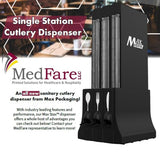 Cutlery Dispenser, Touchless, Black & Clear Plastic, Knife/Fork/Spoon, 10.13 x 10.25 x 24.25 Inch, Compatible with MAXSTAX Cutlery,1 - 1 EACH