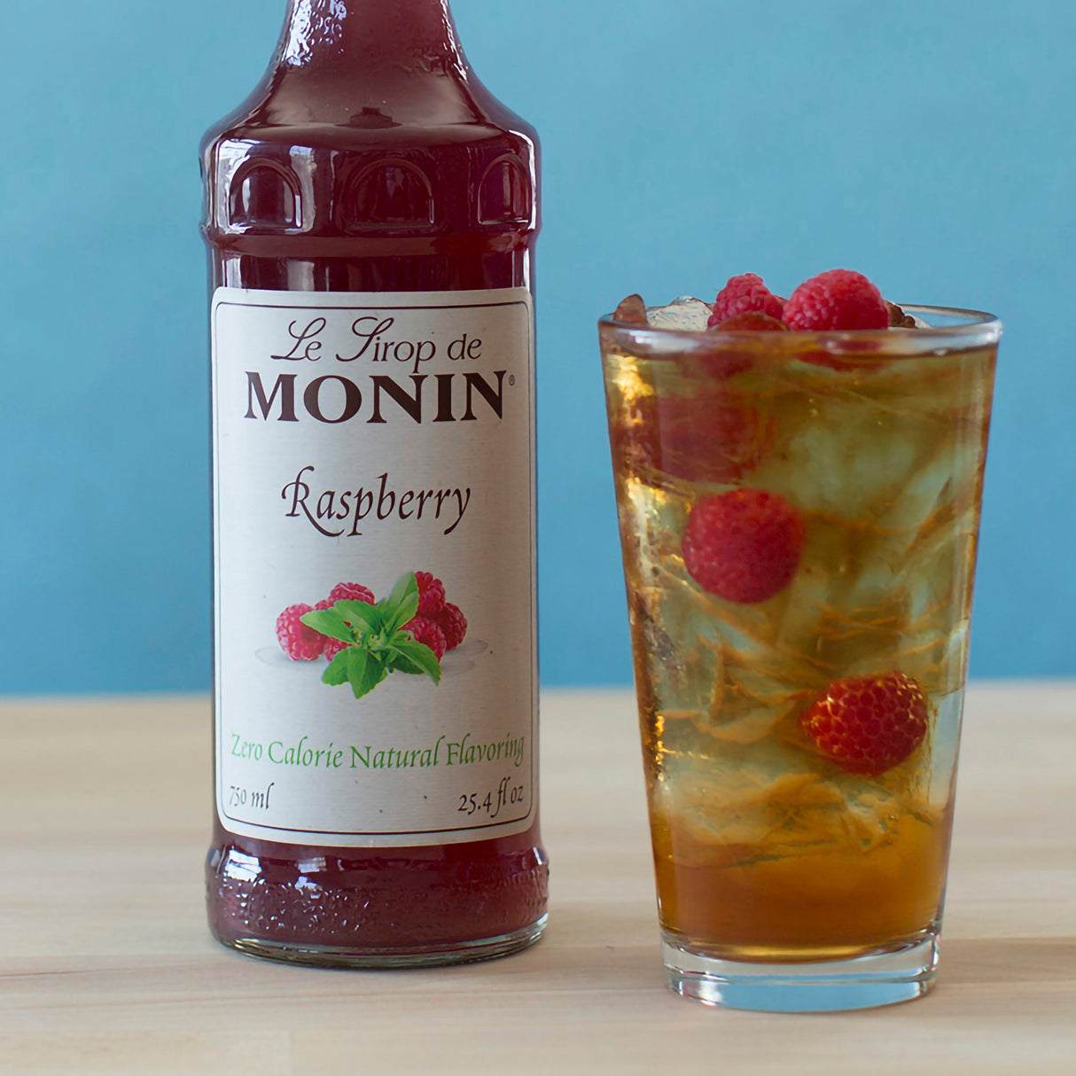 Beverage Syrup, Natural Raspberry, Plastic,4 - 1 LITER
