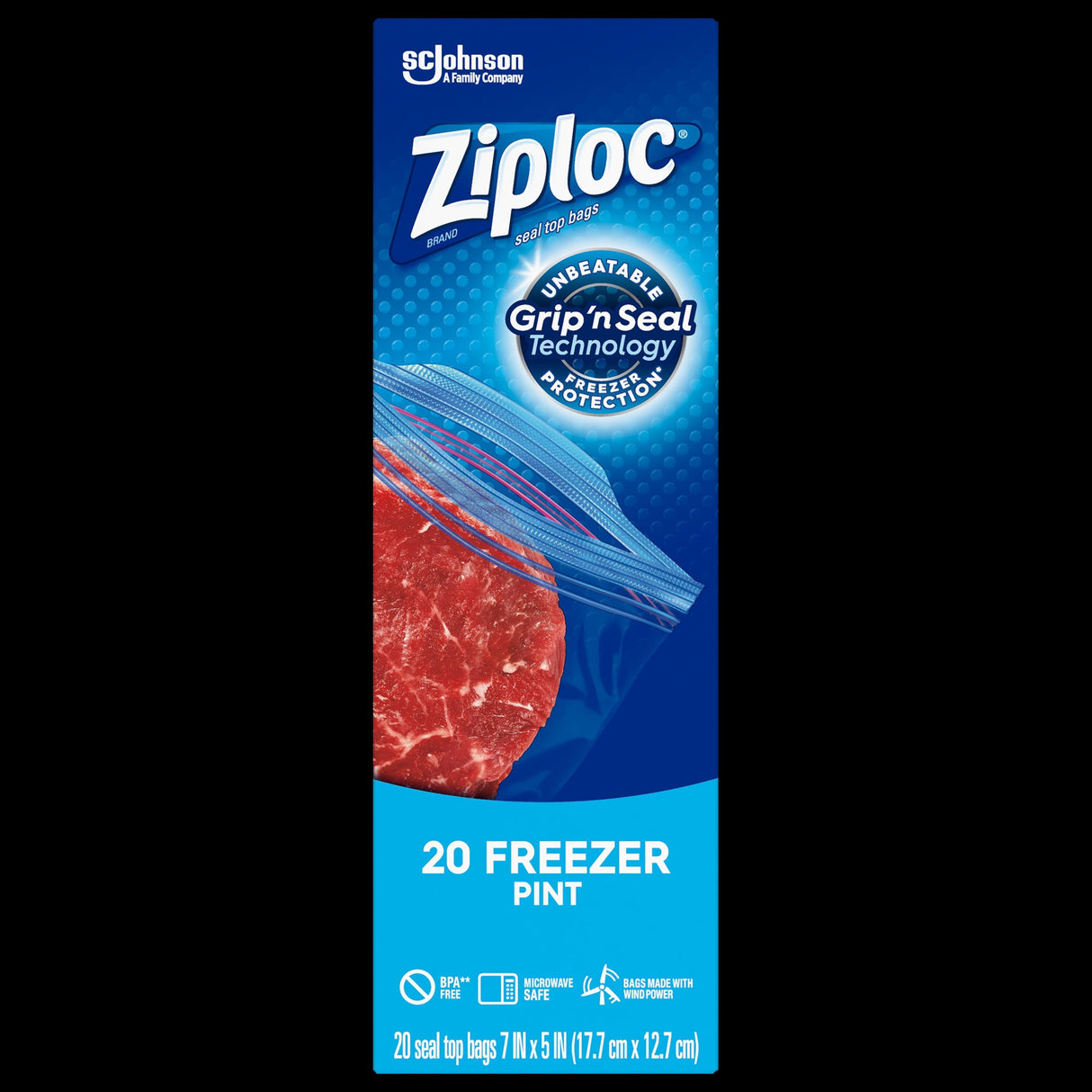 Bags, Reclosable Freezer, 1 Pint, Plastic, Clear,12 - 20 COUNT