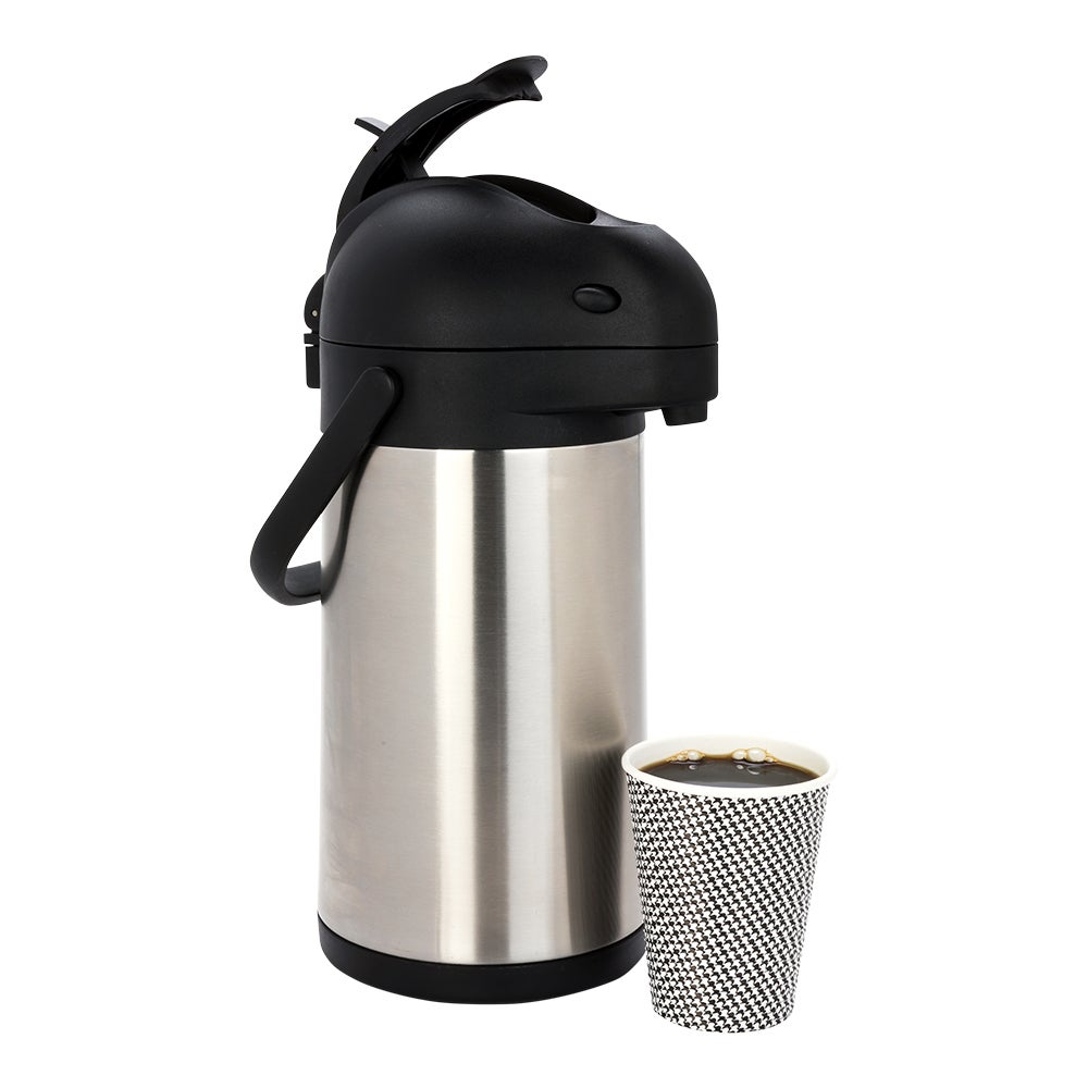 Airpot, Beverage, 3 Liter, Pump Lever, Stainless Steel, 24 Hour Retention,1 - 1 EACH