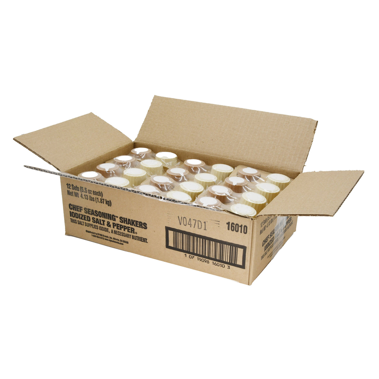 Shakers, Salt & Pepper, Disposable, Filled, White & Gray,12 - 2 COUNT