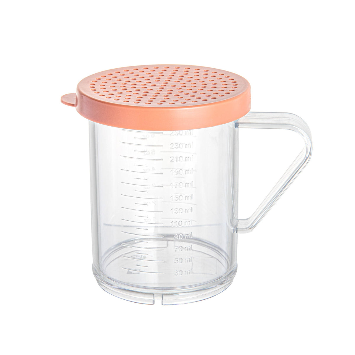 Shaker, Spice, 10 Ounce, Dredge, Clear, Polycarbonate, with Rose Medium Lid,1 - 10 OUNCE