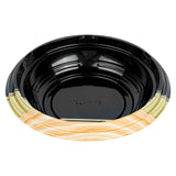 Bowls, Asian-Style, Bento Tek 14 Ounce, Plastic, Black & Gold, 7 x 7 x 1.50 Inch,4 - 100 COUNT