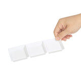 Plates, 3-Compartment, Terzetto 7.5 x 2.5 x 0.5 Inch, Plastic, White, Rectangular, Mini,20 - 1 COUNT
