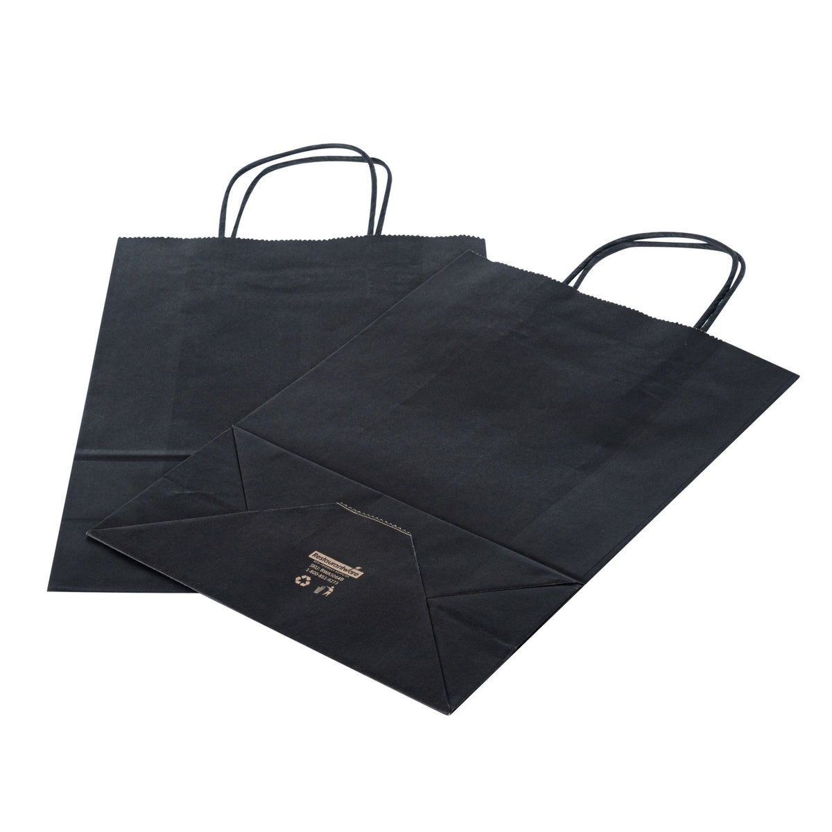 Bags, Retail, Saving Nature 7.75 x 4 x 11.50 Inch, Paper, Black, with Handles,100 - 1 EACH