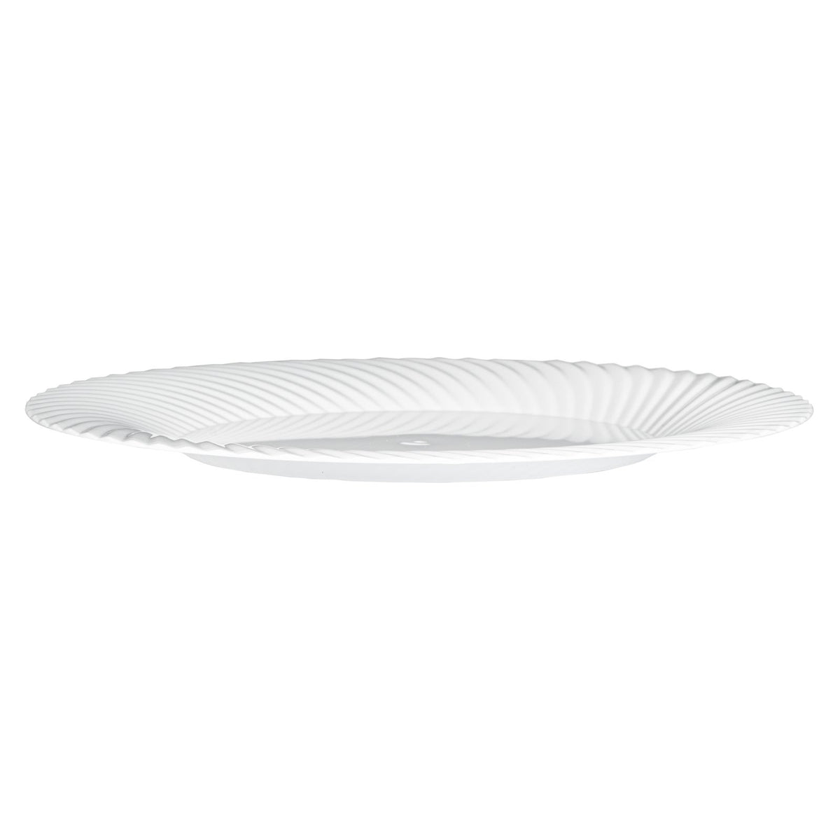 Plates, Moderna 7 x 7 x 0.50 Inch, Plastic, White, Wave Textured Rim, Round,40 - 1 COUNT