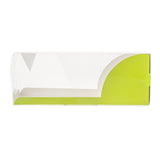 Boxes, Eclair, 7 x 2.5 x 2.5 Inch, Plastic with Paper Sleeve, Clear & Yellow, Rectangle, with Geometric Line Accent,1 - 100 COUNT