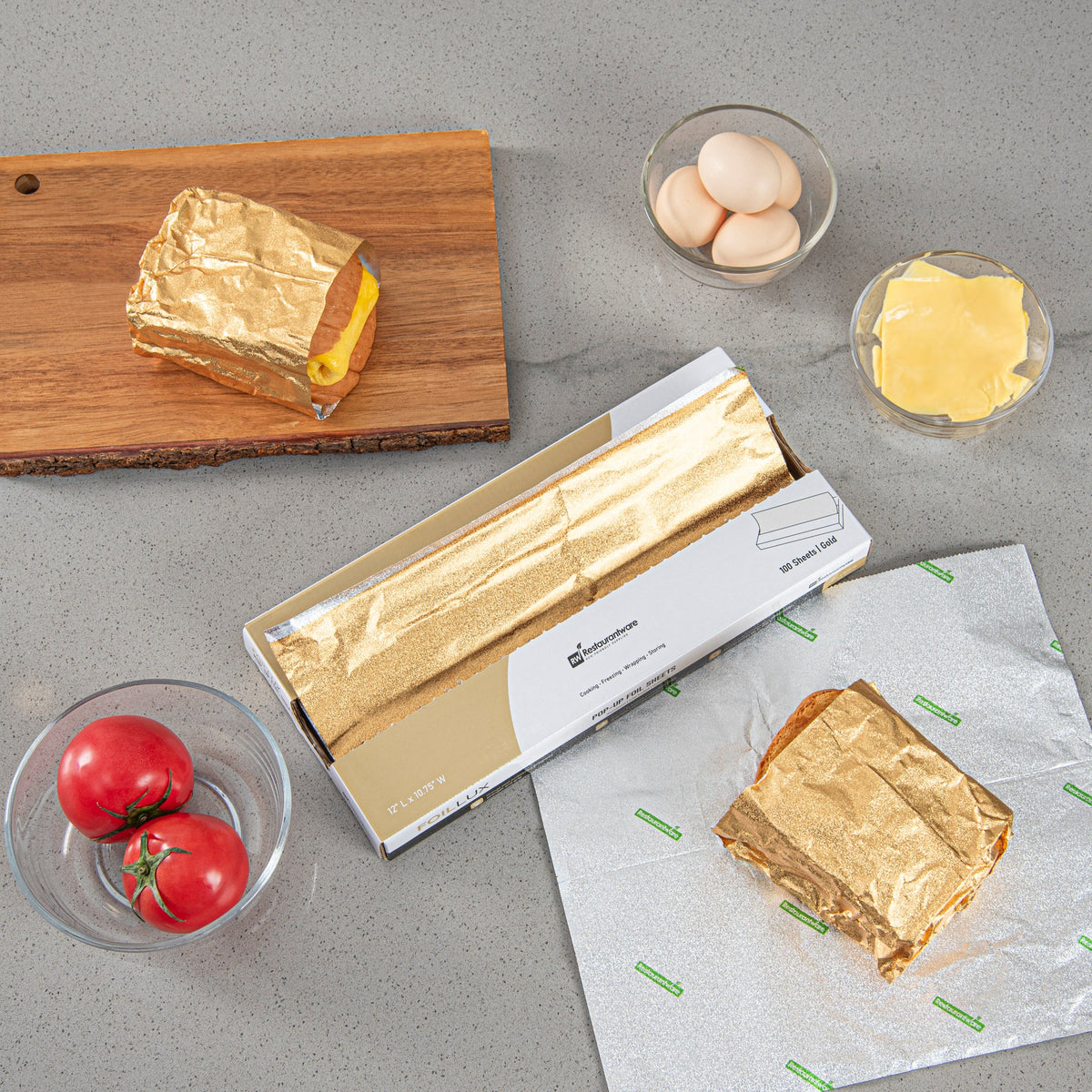 Sheets, Food Service, Foil Lux 10.75 x 9 Inch, Aluminum Foil, Gold, Embossed, Pop-Up, Interfolded,20 - 100 COUNT
