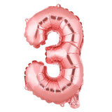 Balloon, Mylar, Balloonify 16 Inch, Number 3, Rose Gold,1 - 1 EACH