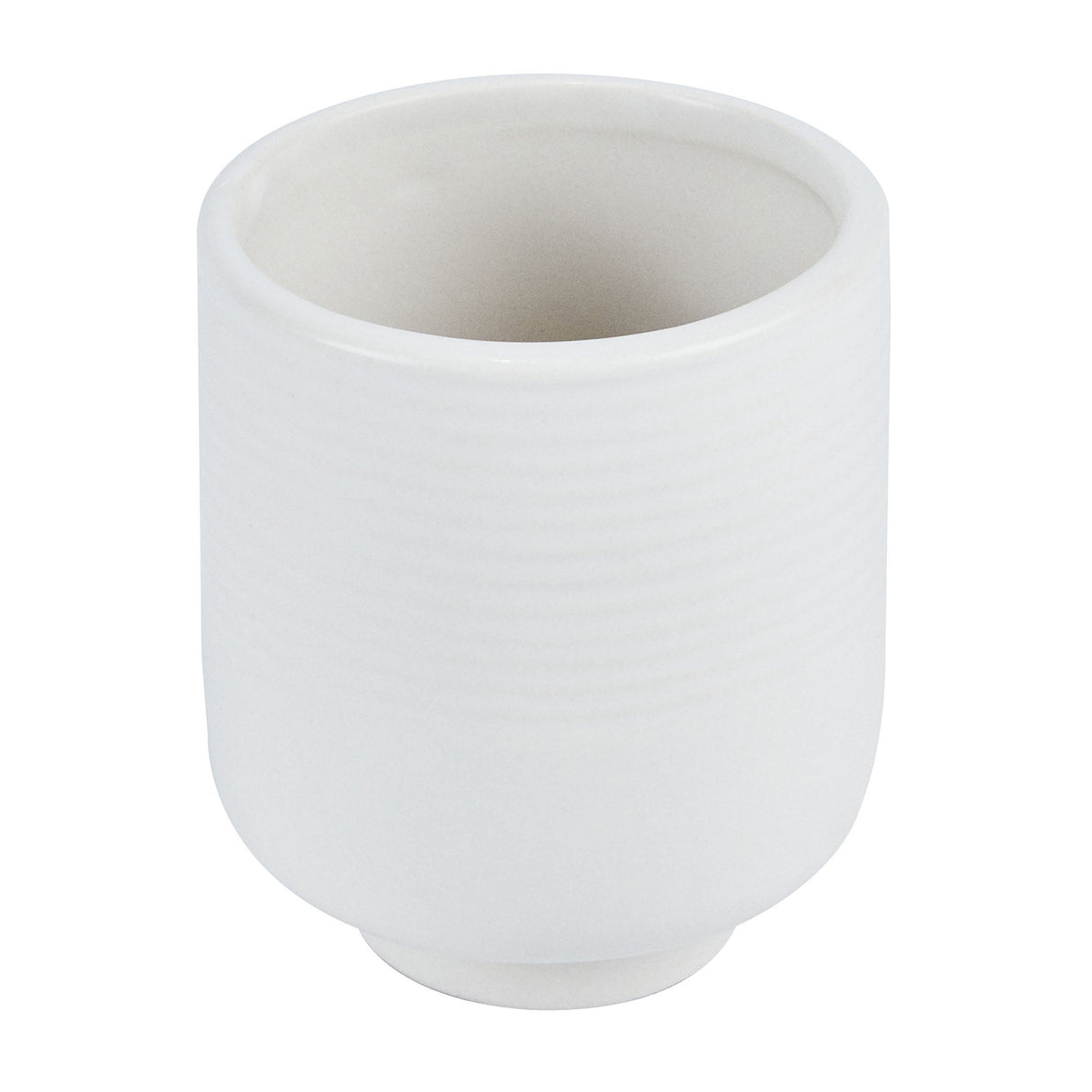 Vase, Table Art, 3 x 3 x 3.50 Inch, Ceramic, White, Tea Cup Shape,1 - 1 EACH