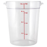 Pans, Food, 8 Quart, Round, 8.75 x 8.75 x 10.50 Inch Clear, Plastic,10 - 1 EACH