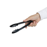 Tongs, Scalloped, Cater Tek Heavy-Duty, 7.50 Inch, Plastic, Black,10 - 1 EACH