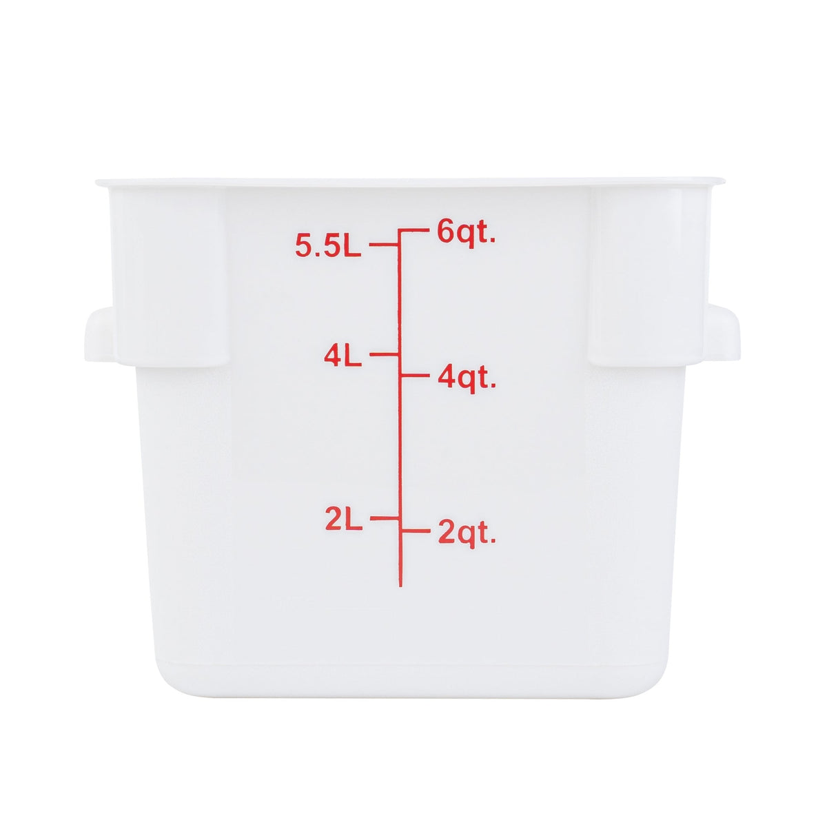 Containers, Food Storage, Met Lux 6 Quart, Square, White, 9 x 9 x 7.50 Inch, with Red Volume Markers,10 - 1 EACH