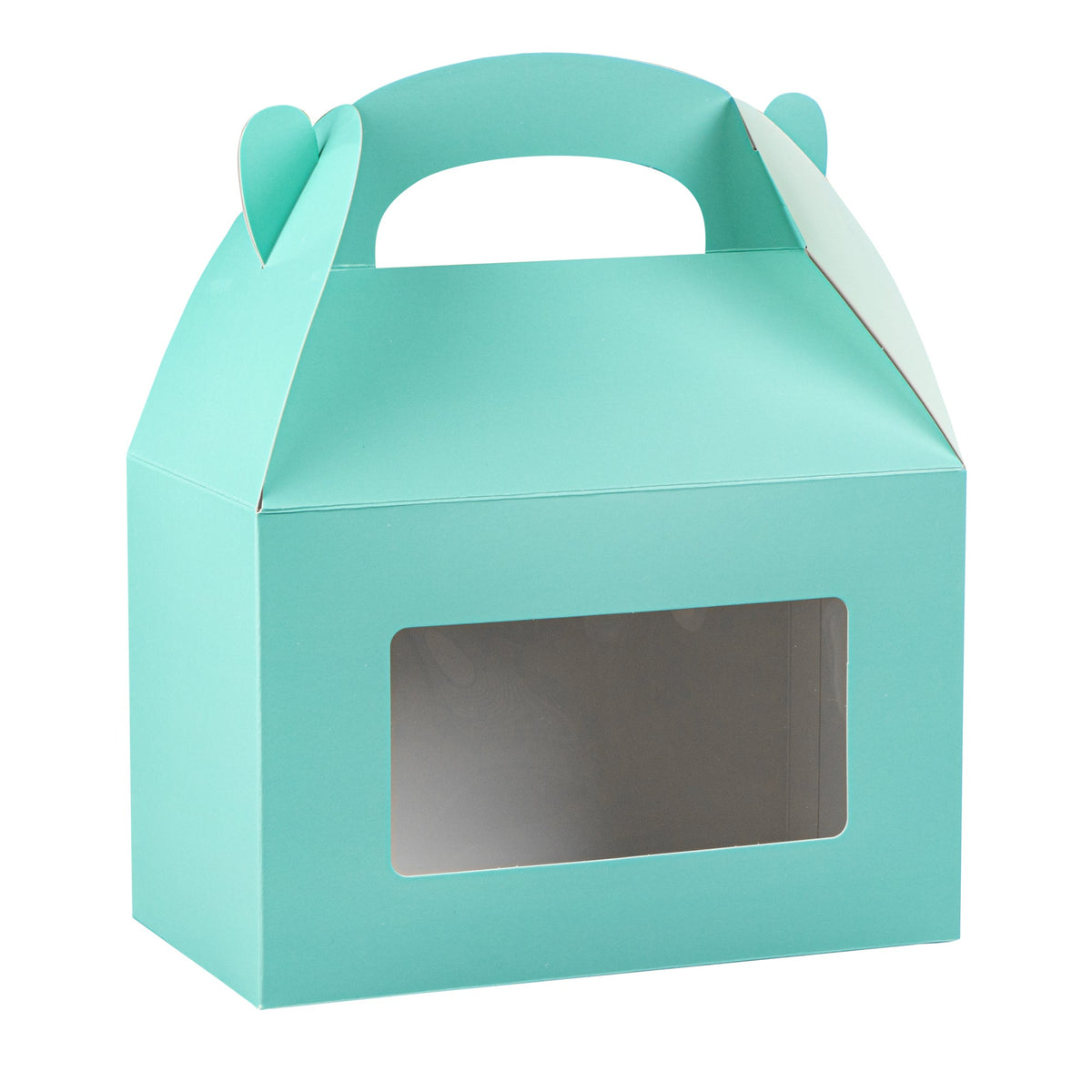 Boxes, Gable & Lunch, Bio Tek 8.50 x 4.75 x 5.50 Inch, Paper, Turquoise, with Window,25 - 1 EACH