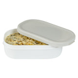 Containers, Buddha Box Snack & Sauce, Bento Tek 3 Ounce, Plastic, White, 3.75 x 2.25 x 1.25 Inch, with Gray Lid,4 - 1 COUNT
